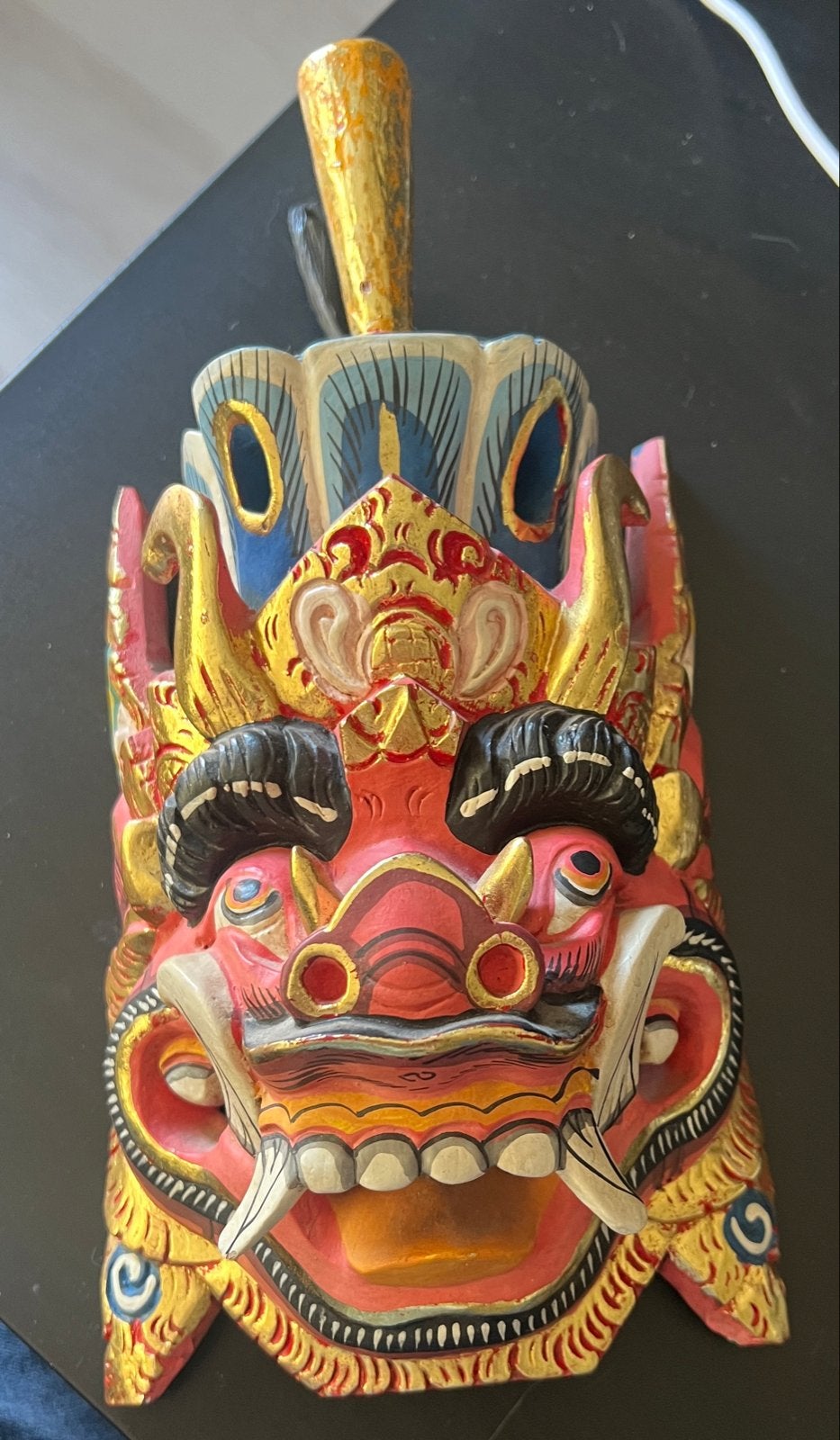 Handgesneden Balinees masker - Barong, Overige onderwerpen, 20 - 50 cm, Hout, Overige stijlen