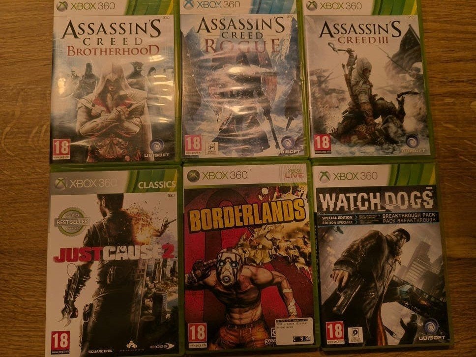 Xbox 360 Games: Assassin's Creed, Borderlands, Just Cause 2, Spelcomputers en Games, Avontuur en Actie, Online, Gebruikt, Vanaf 18 jaar