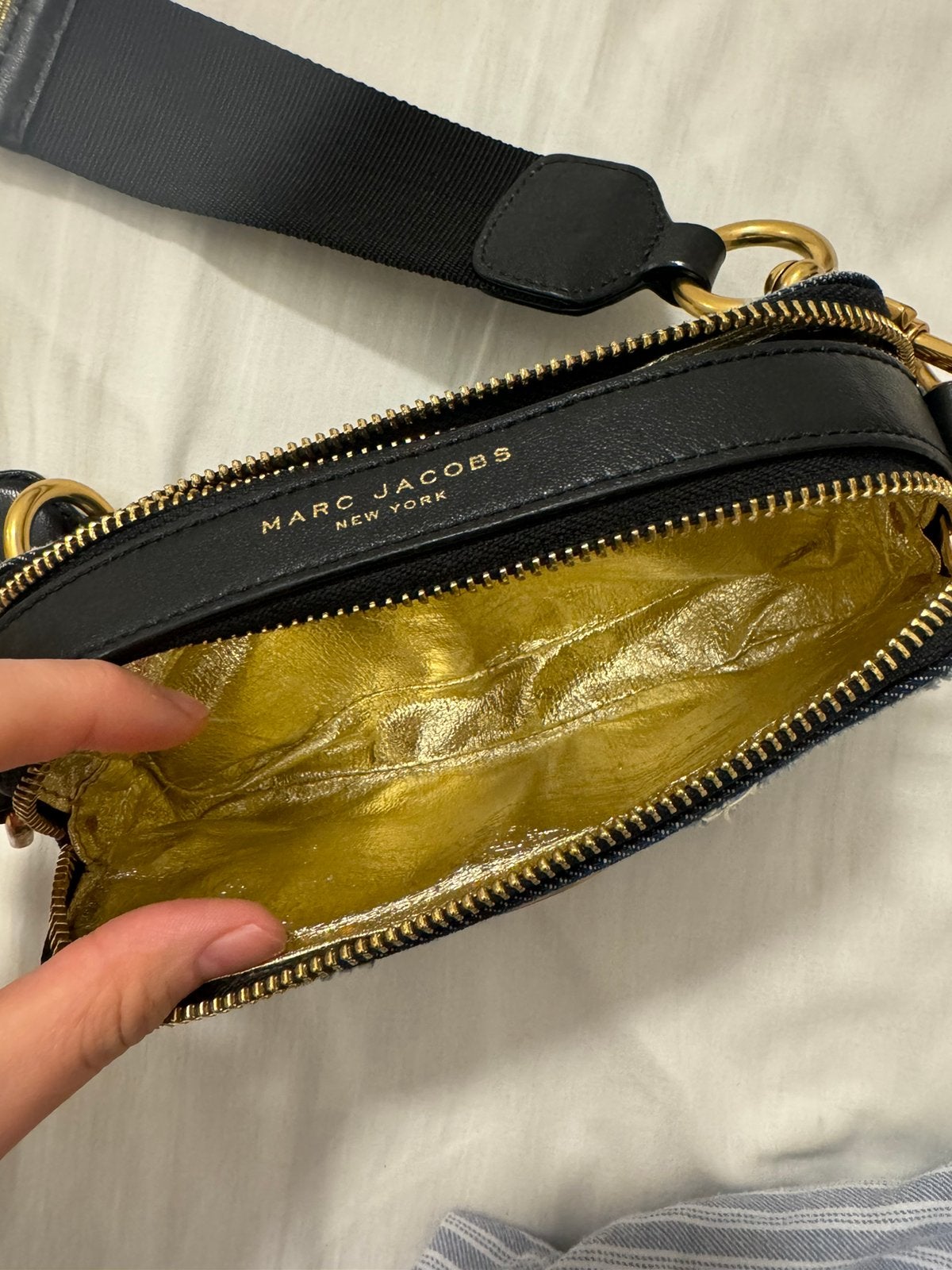 Marc Jacobs Snapshot crossbody original, Denim - Jeans, Ophalen of Verzenden, Blauw, Schoudertasje