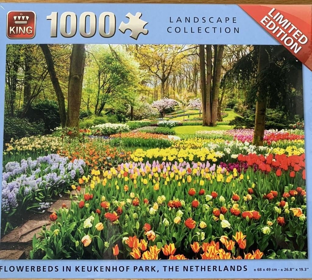 pu. KING puzzel KEUKENHOF - NL - 1000 stukjes, Ophalen of Verzenden, 500 t/m 1500 stukjes, Zo goed als nieuw, Legpuzzel