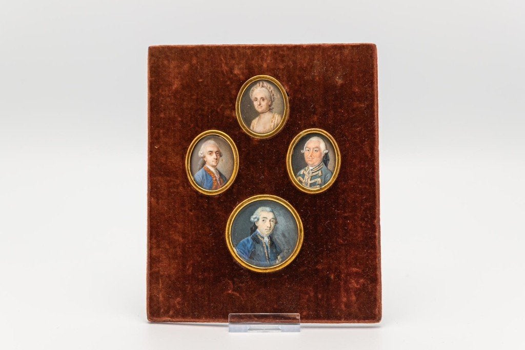 4 Portret Miniatuurtjes, 18e eeuw, Ophalen of Verzenden