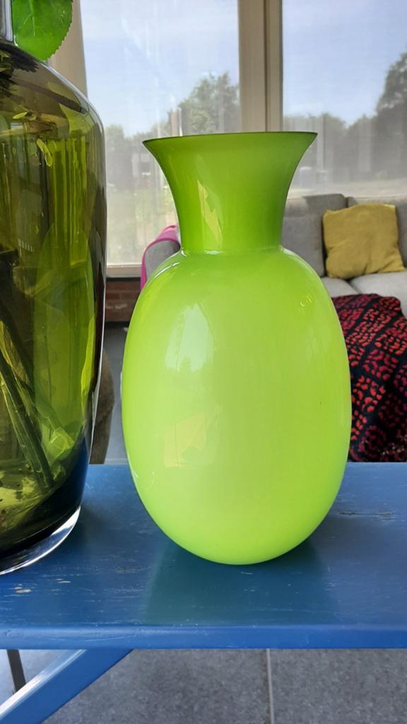 Leuke fris groene vaas,een eyecather., Huis en Inrichting, Woonaccessoires | Vazen, Ophalen of Verzenden, Minder dan 50 cm, Groen