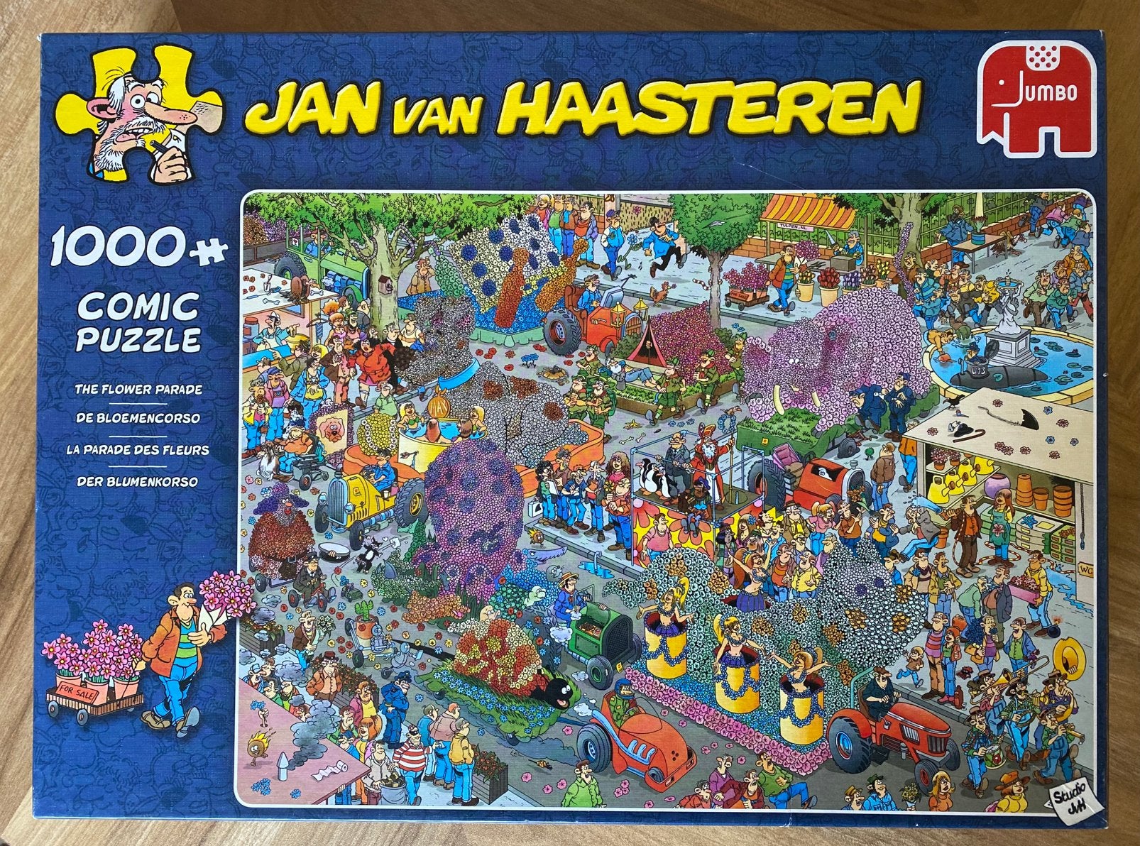Jan van Haasteren 1000 stukjes puzzel het bloemencorso, Ophalen, 500 t/m 1500 stukjes, Zo goed als nieuw