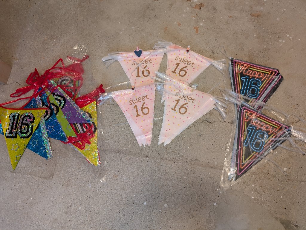 Slingers 16 jaar, Ophalen of Verzenden, Gebruikt, Versiering, Verjaardag