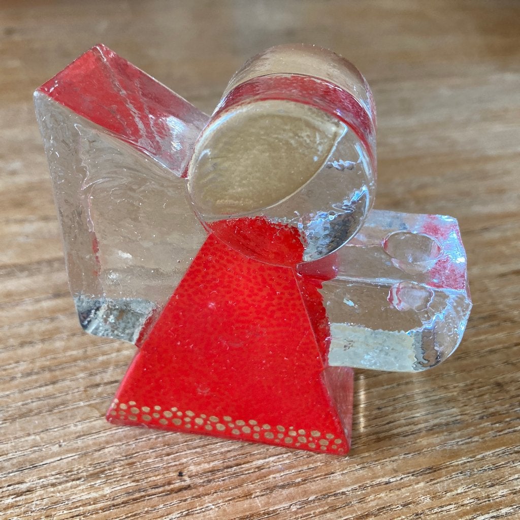 Vintage Wiesenthal Glashütte glazen engel kandelaar - Breit, Diversen, Kerst, Ophalen of Verzenden, Gebruikt
