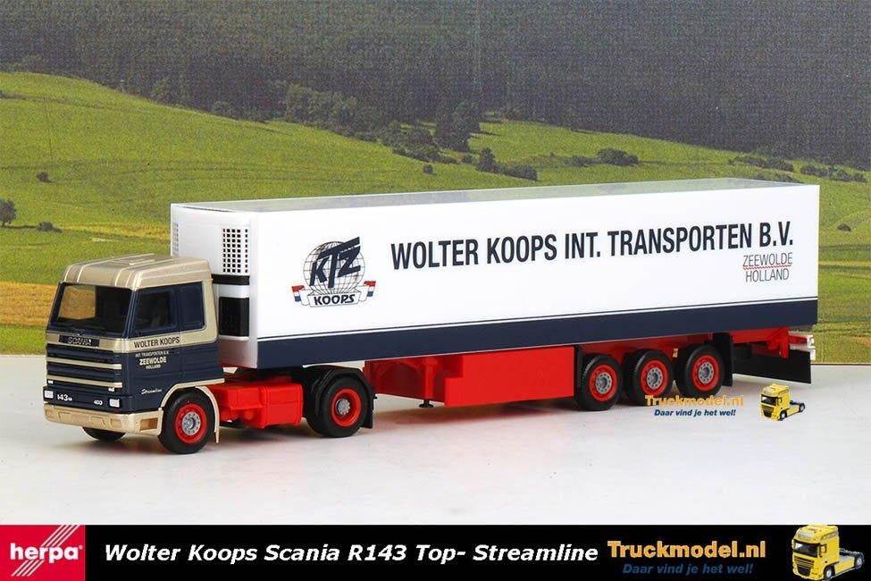 016 Herpa Wolter Koops Scania 143 Koeloplegger, Ophalen of Verzenden, Nieuw, Bus of Vrachtwagen, Herpa