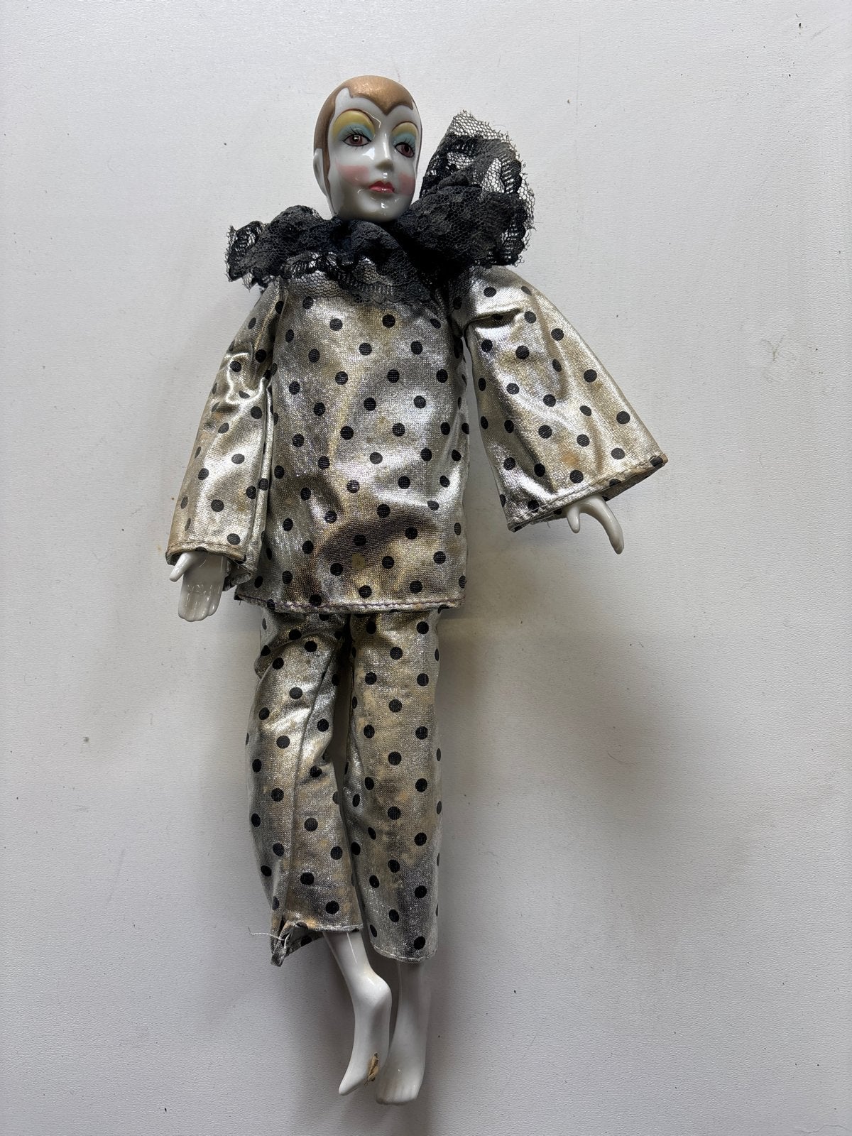 Vintage Porseleinen Harlekijn Pop - 40 cm, Ophalen of Verzenden, Gebruikt, Pop