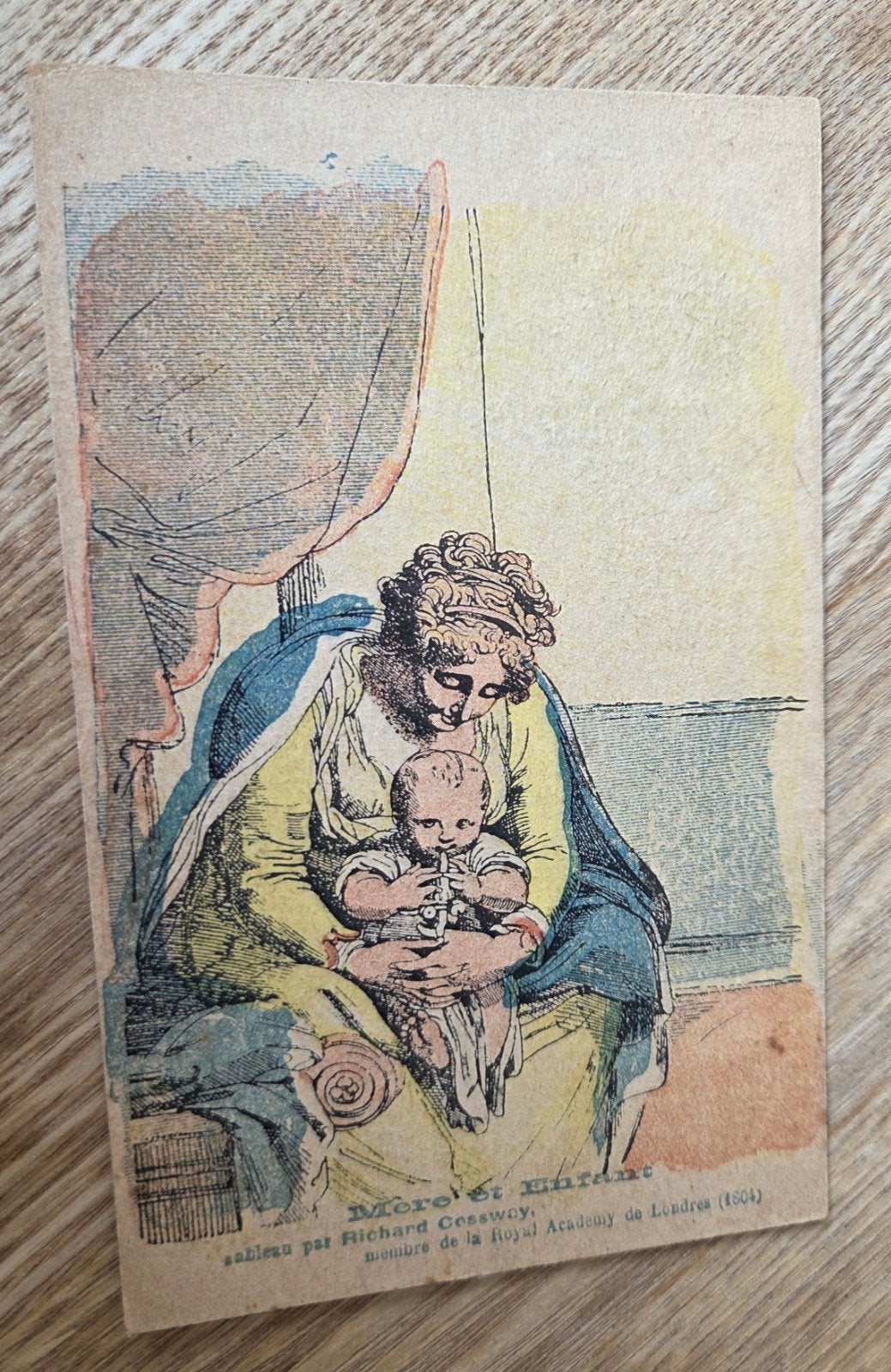 Antieke Franse prentbriefkaart - Moeder en kind, Verzenden, Voor 1920, Ongelopen, Overige thema's