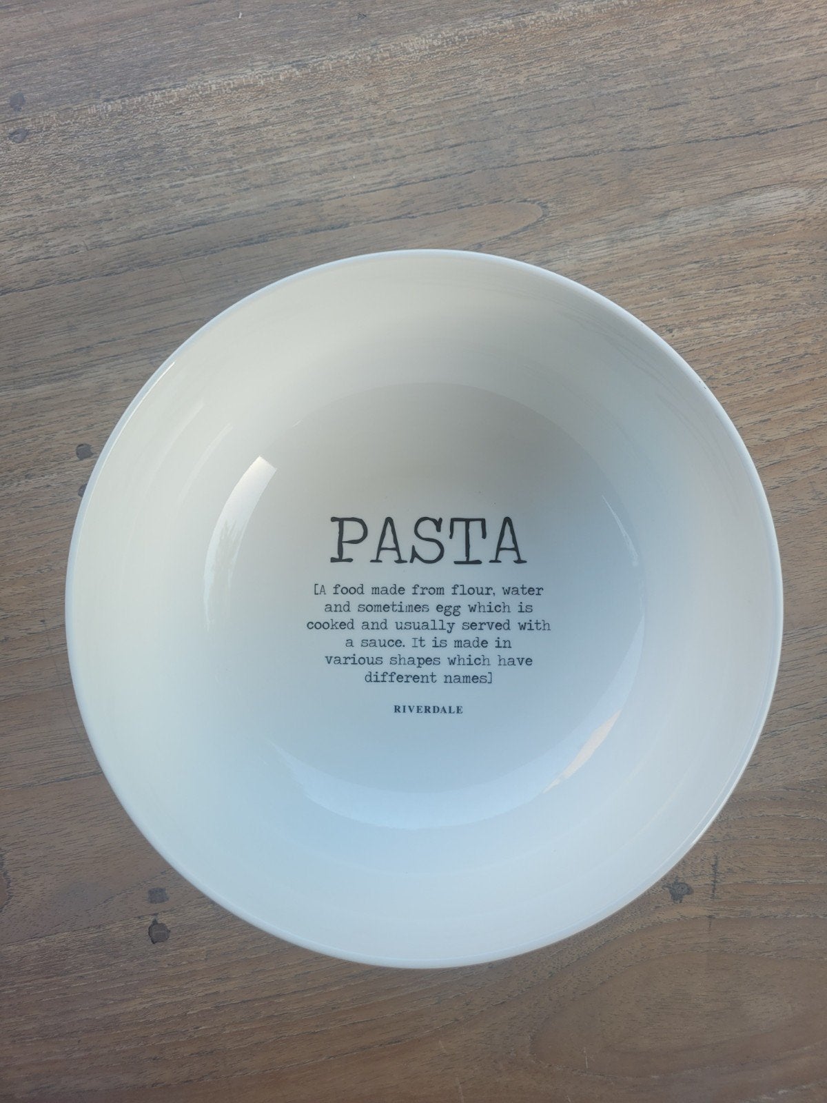 Riverdale Pasta Kom - Stijlvolle Pastakom, Ophalen, Keramiek, Zo goed als nieuw, Kom(men)