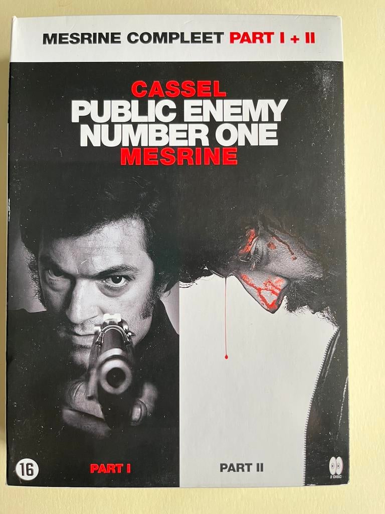 Mesrine Public enemy number one DVD part I+II, Vanaf 16 jaar, Ophalen of Verzenden, Gebruikt, Detective en Krimi