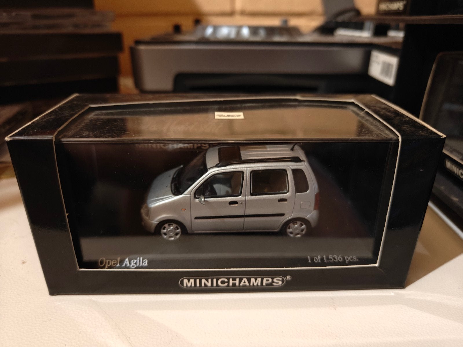Minichamps Opel Agila A zilver 1/43, Ophalen of Verzenden, Nieuw, Auto, MiniChamps
