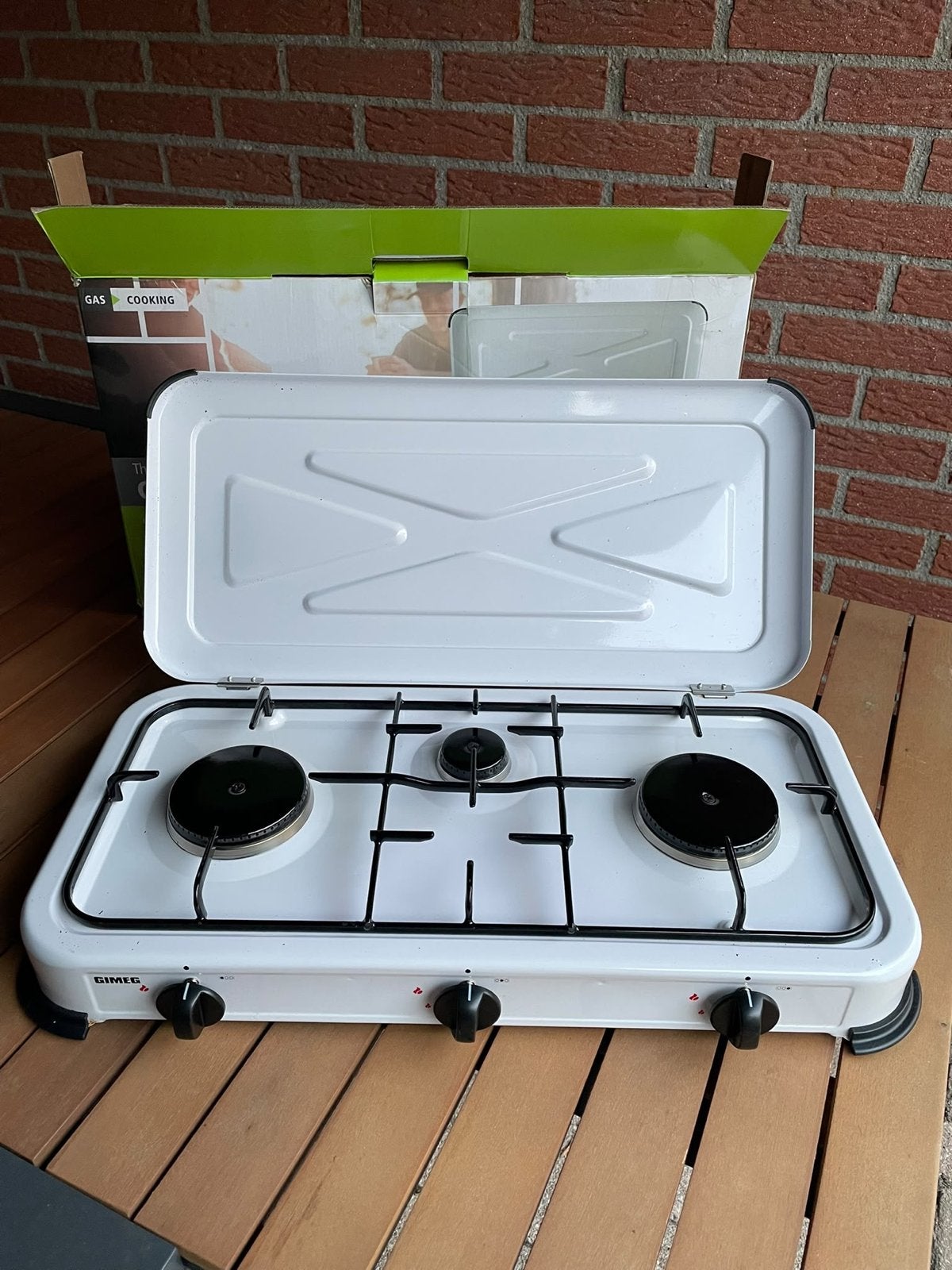 Gimeg 3-pits gasfornuis 60x30 cm, Ophalen, Zo goed als nieuw