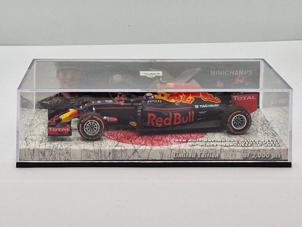 Minichamps Red Bull RB12 Max Verstappen GP Japan / 1:43, Hobby en Vrije tijd, Modelauto's | 1:43, Minichamps, Auto, Ophalen of Verzenden