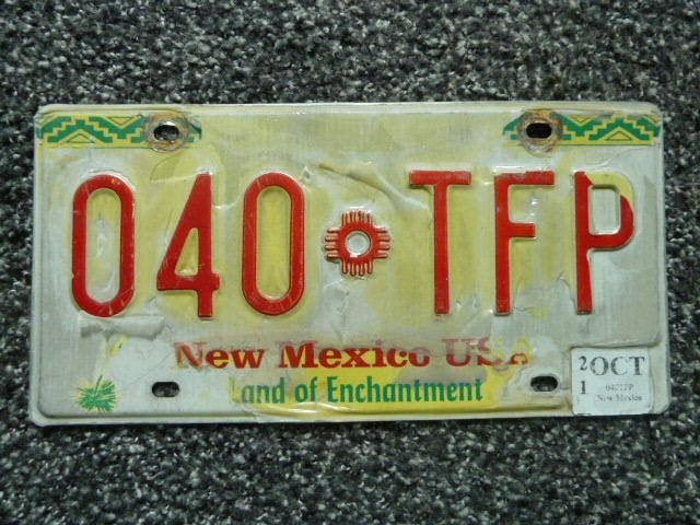 Kentekenplaat licenseplate New Mexico 2 USA, Verzenden, Gebruikt, Auto's