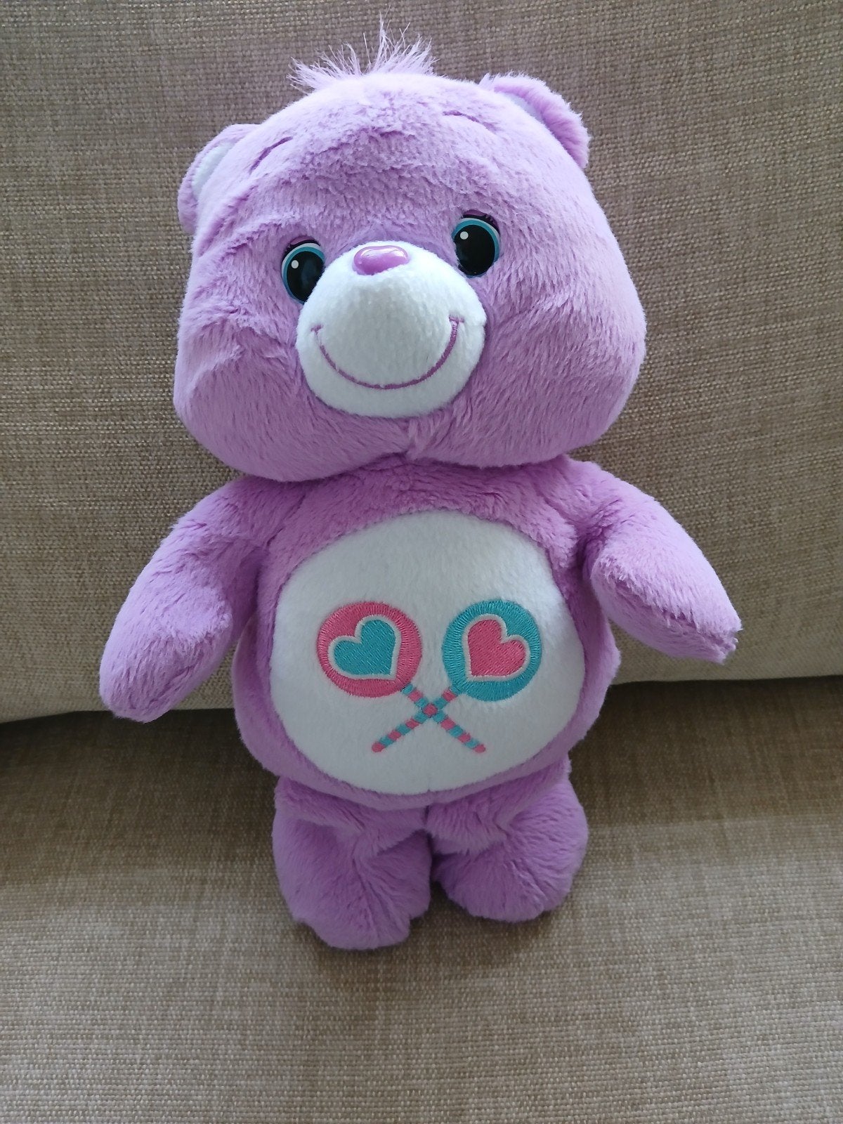 CARE BEAR KNUFFEL LILA., Ophalen of Verzenden, Gebruikt, Beer, Middelgroot (20 tot 80 cm)