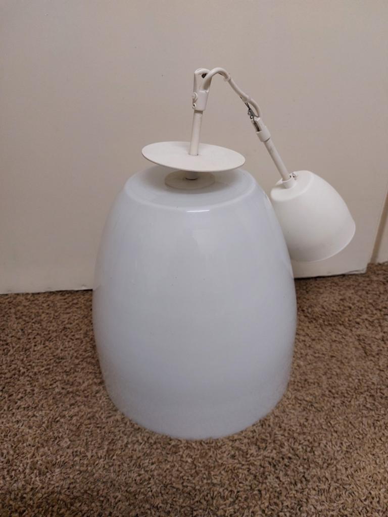 2 witte kamerlampen van glas, Ophalen, Glas, Minder dan 50 cm