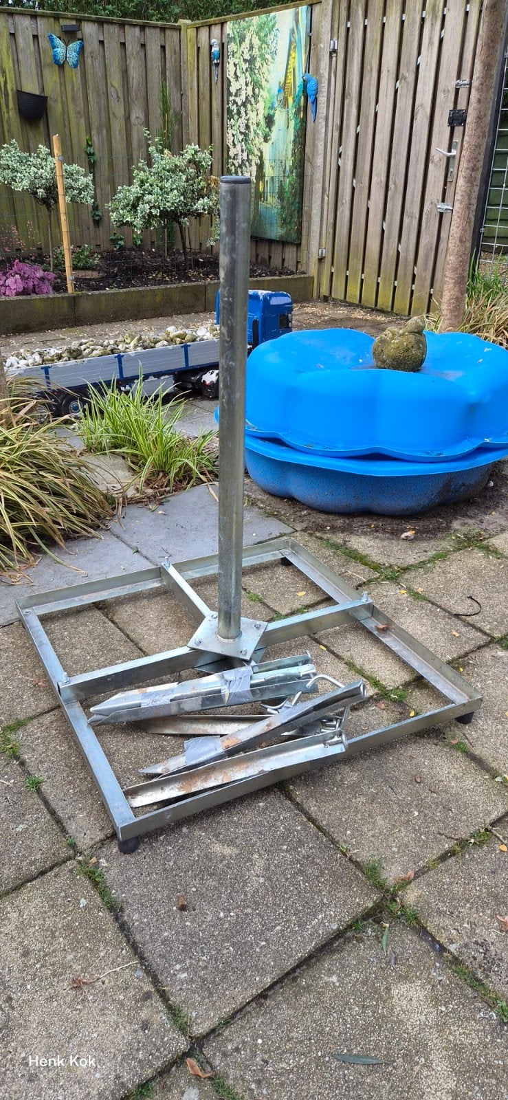 Aluminium Schuifmast 9,5m met tegelvoet en haringen, Ophalen of Verzenden, Mast