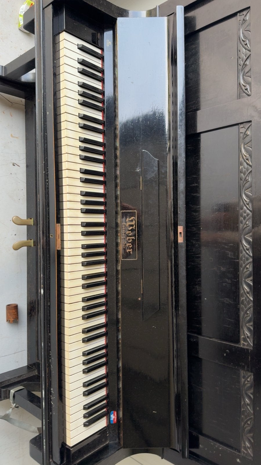 Weber Piano - Wieltjes afgebroken, Muziek en Instrumenten, Piano's, Ophalen, Gebruikt, Zwart, Piano