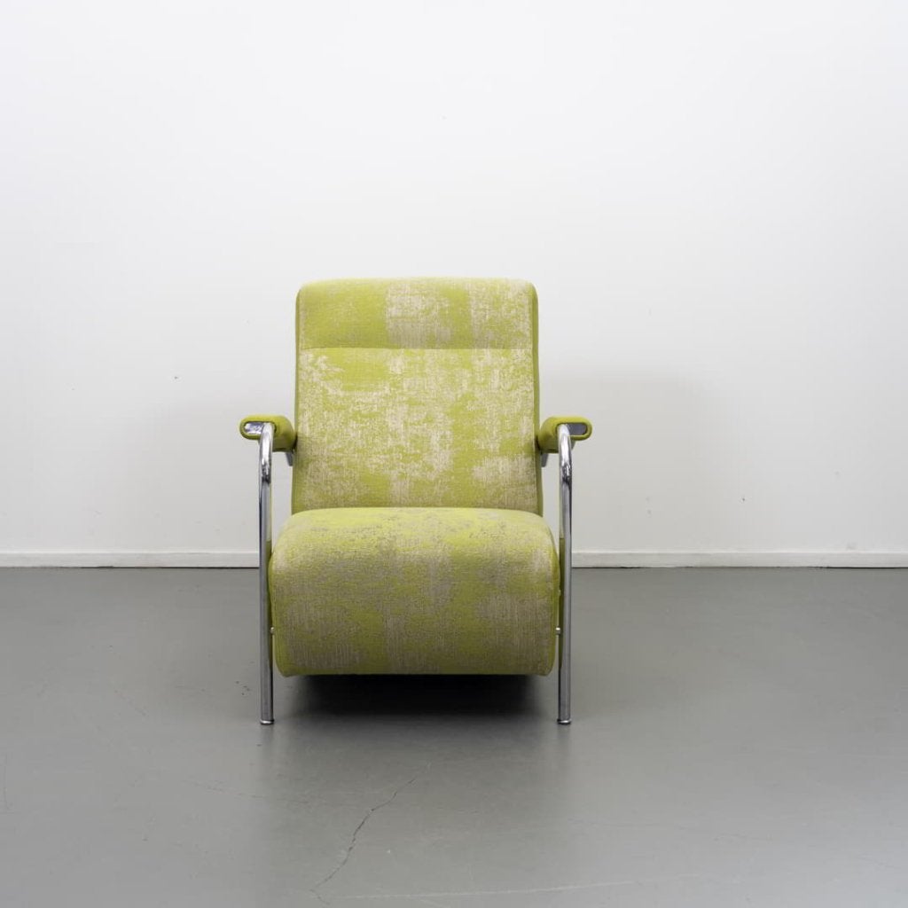 Leolux Scylla Hoog Fauteuil Geel Leer, Niet ingevuld, Zo goed als nieuw, Niet ingevuld, Niet ingevuld