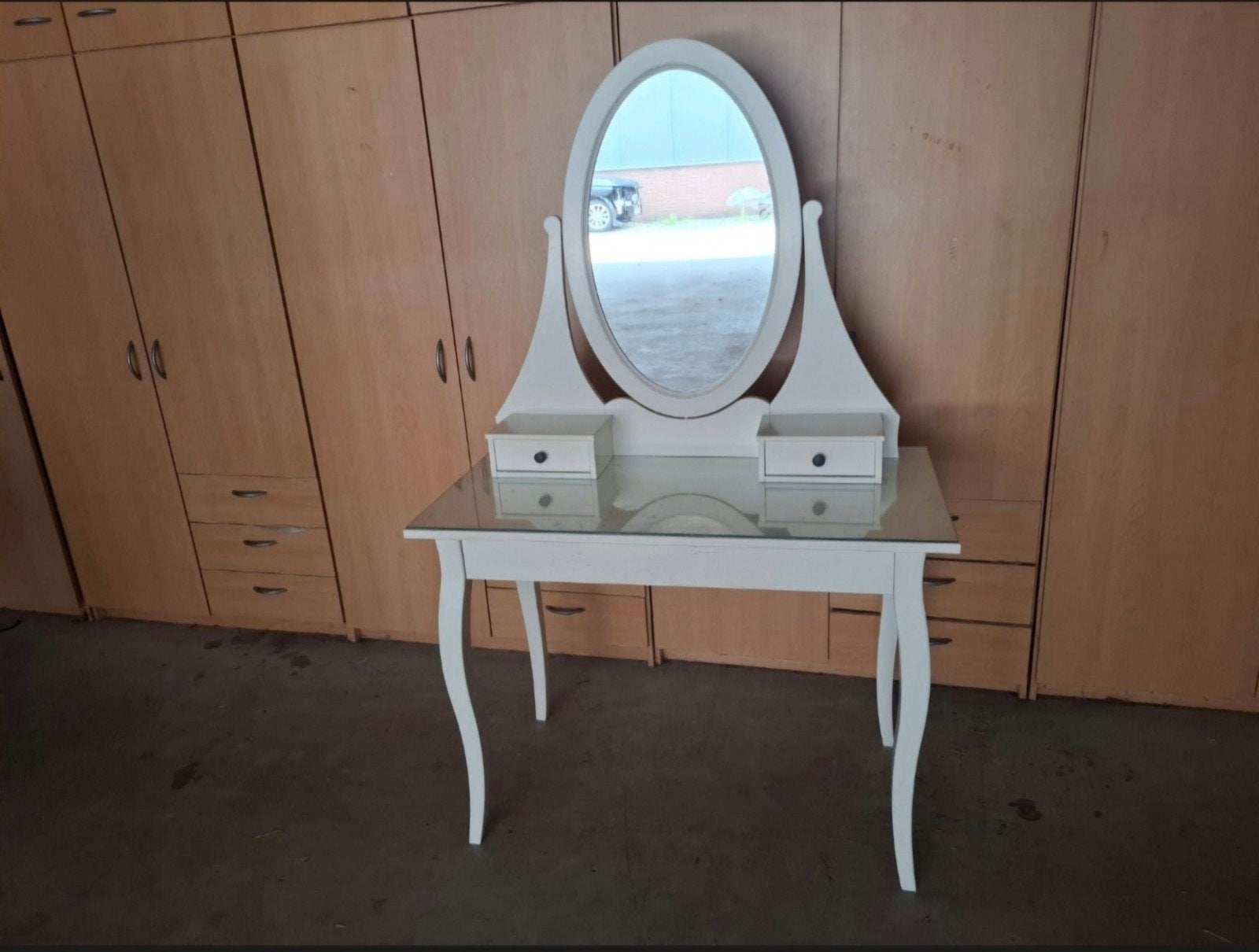 IKEA Hemnes Kaptafel / Make-up tafel met spiegel, Huis en Inrichting, Ophalen, Gebruikt, 100 tot 150 cm, 50 tot 100 cm