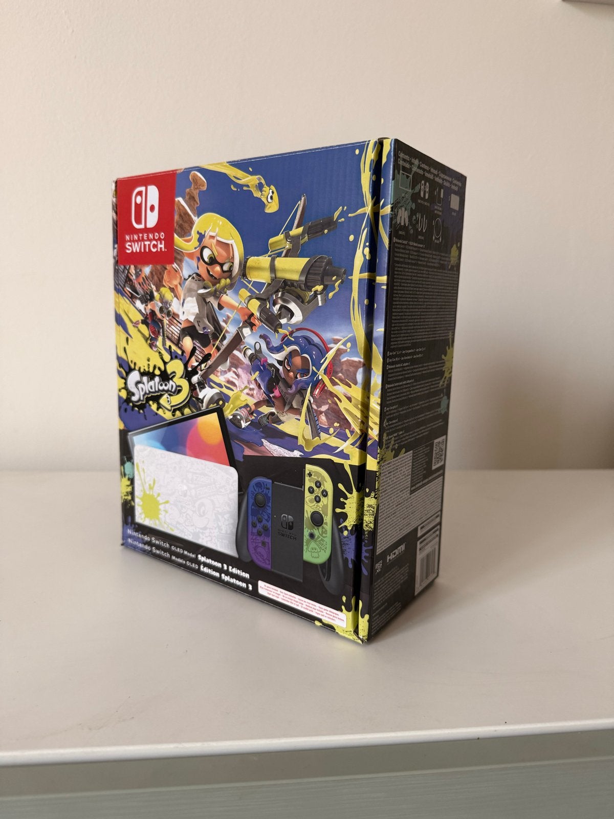 Nintendo Switch OLED Splatoon 3 Editie Compleet, Ophalen of Verzenden, Zo goed als nieuw, Met 2 controllers, Switch OLED