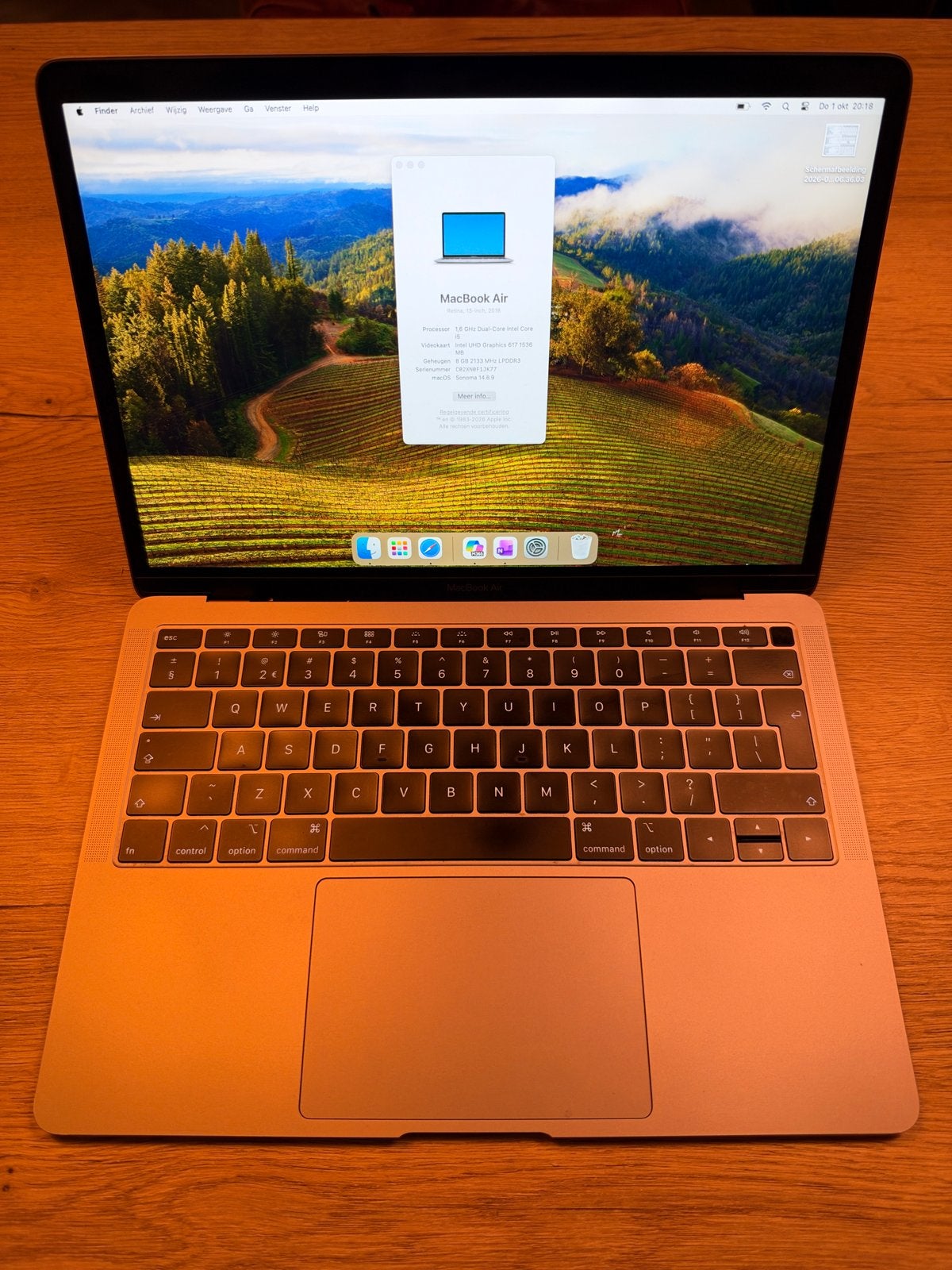 MacBook Air 13 inch 2018 | i5 | 8 GB | 128 GB, Computers en Software, Ophalen, Qwerty, 8 GB, 13 inch