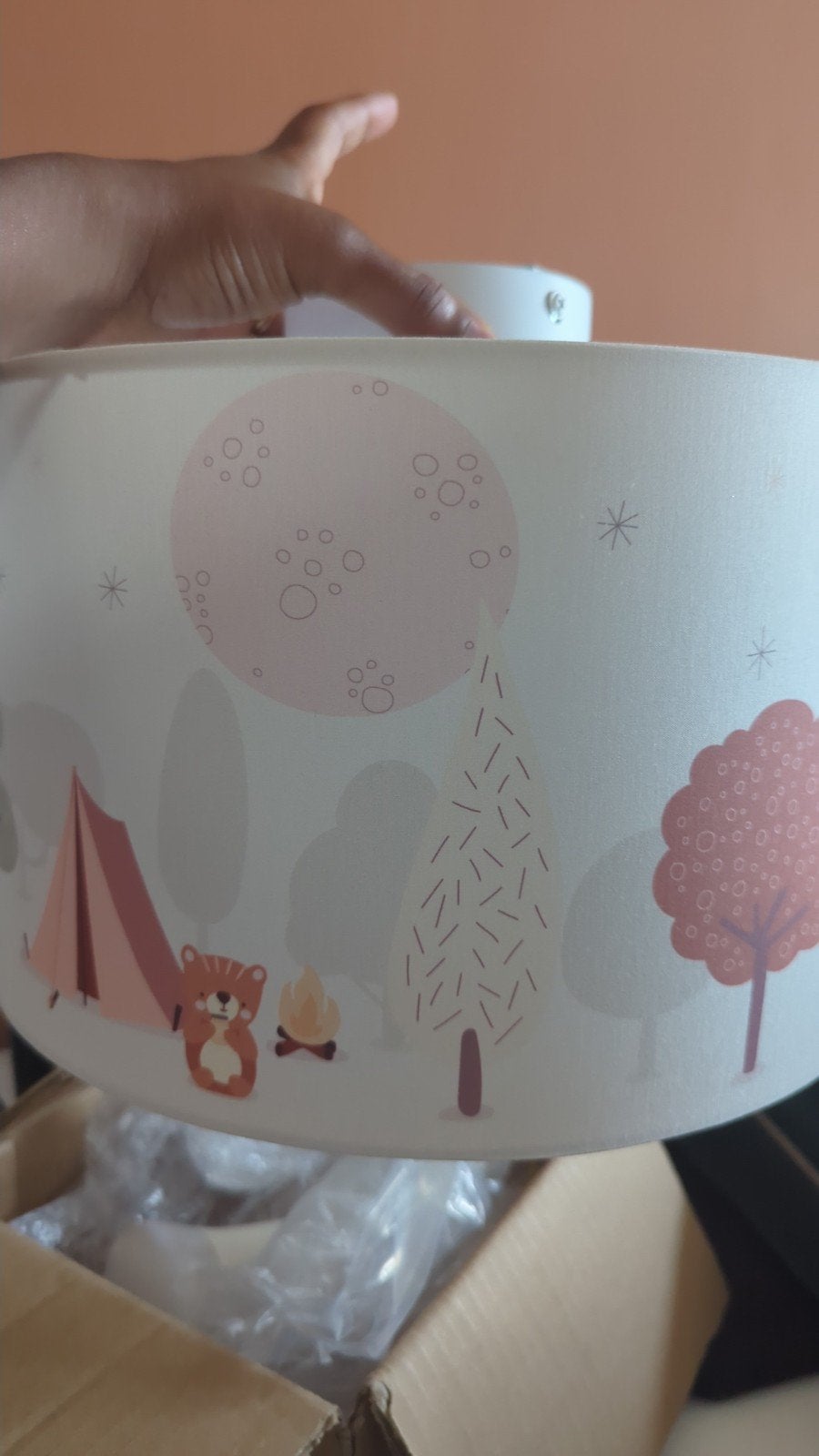Leuke kinderlamp met bosdieren en tent, Kinderen en Baby's, Kinderkamer | Inrichting en Decoratie, Ophalen, Gebruikt, Overige merken
