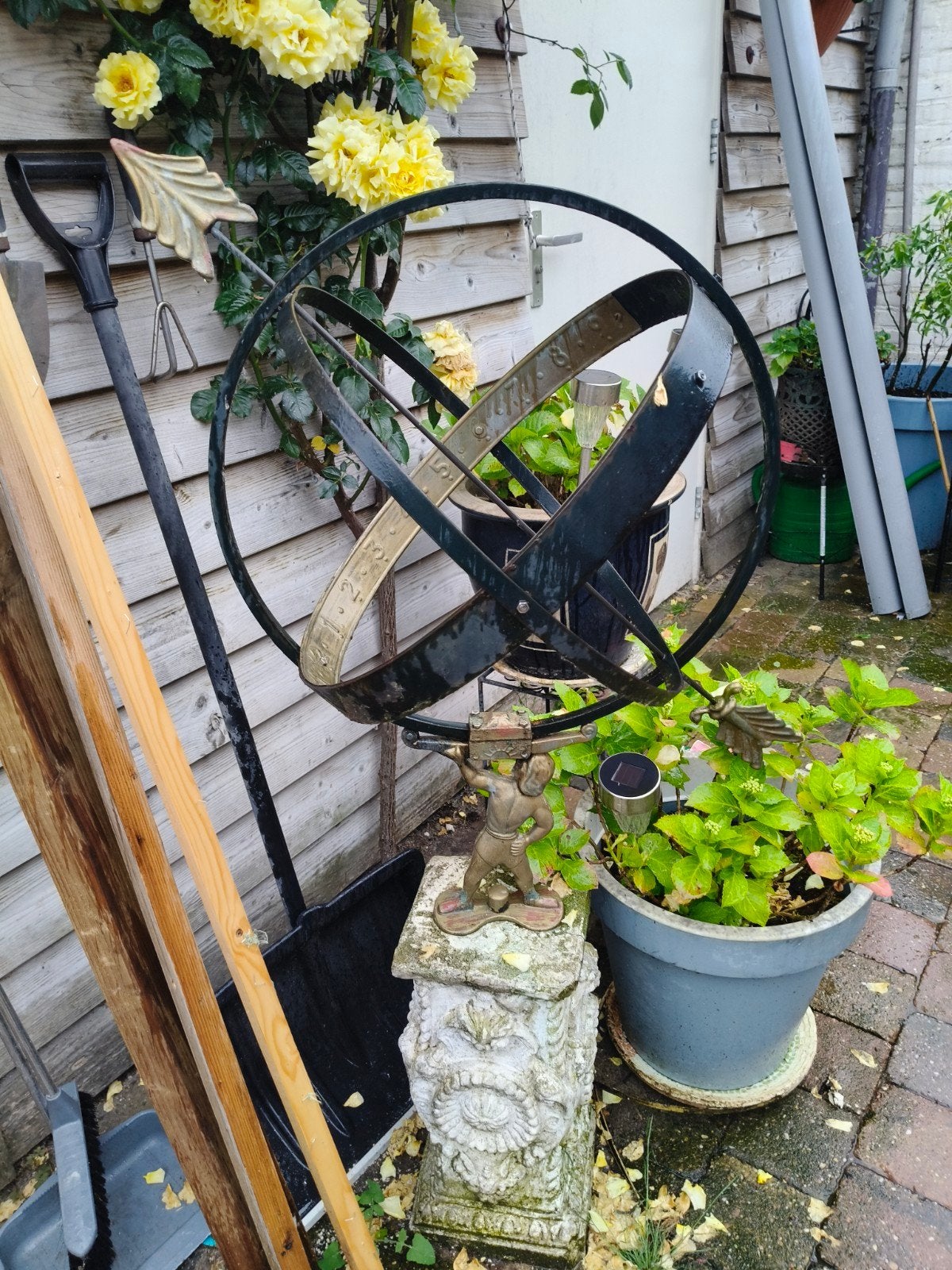 Zonnewijzer op sokkel - ca. 80 cm hoog, Ophalen, Gebruikt