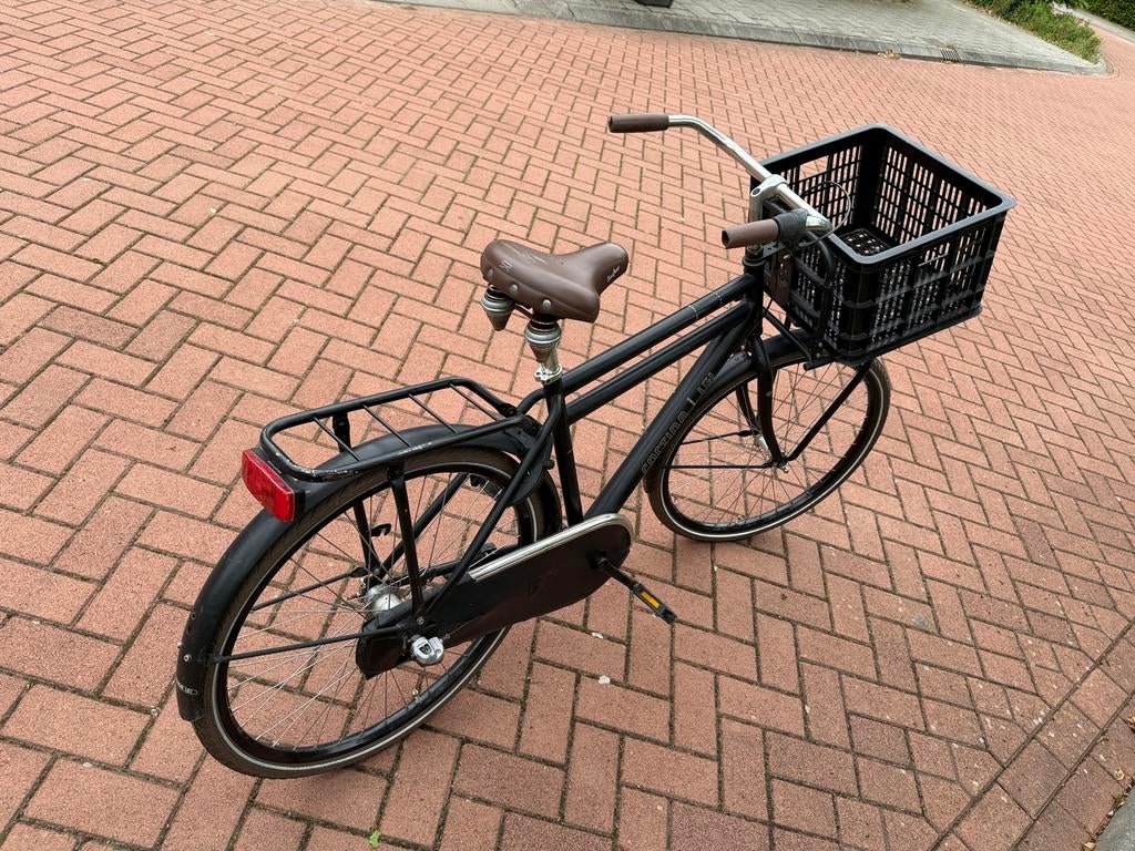 Cortina U4 zwarte transportfiets met mand, Ophalen, Gebruikt, 26 inch of meer