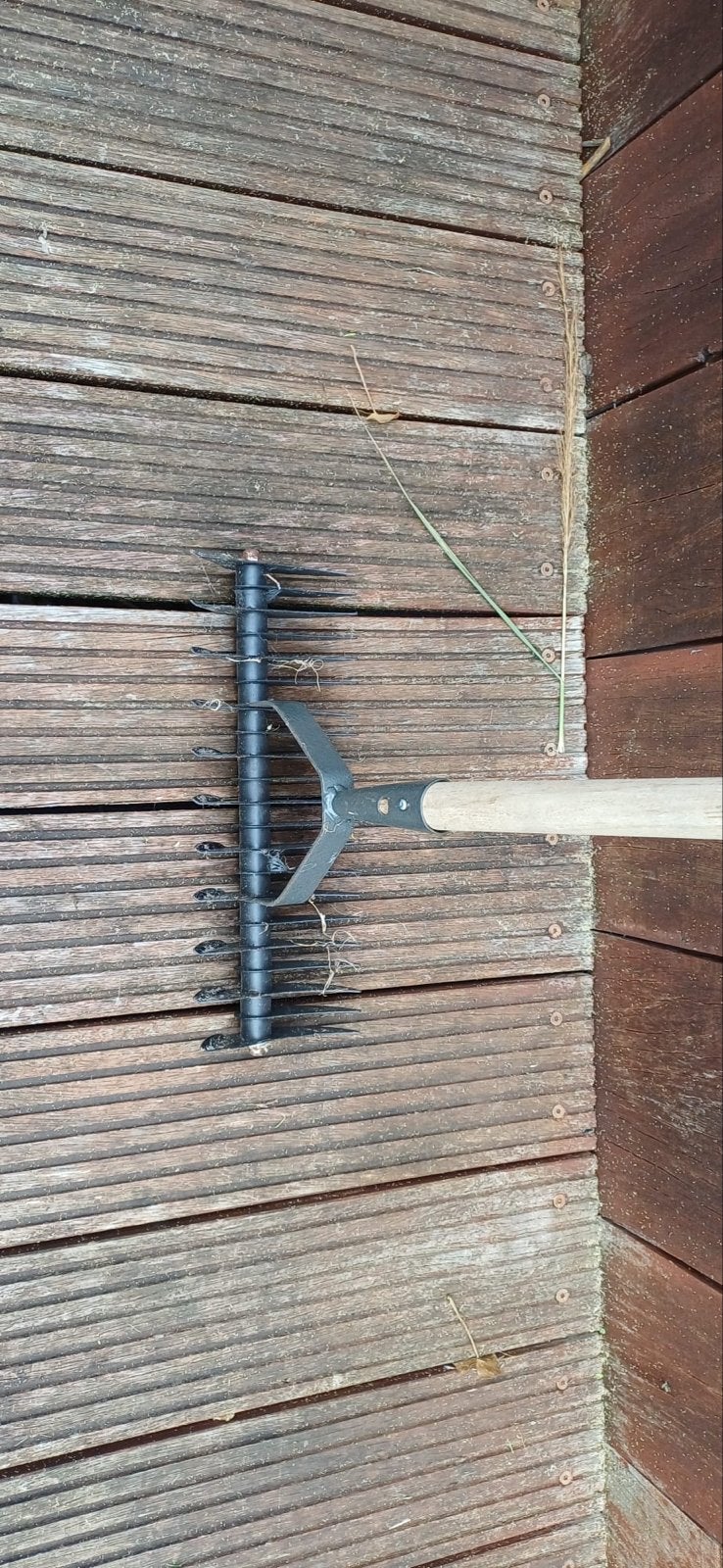Verticuteer hark met houten steel - Gebruikt, Ophalen, Gebruikt, Hark