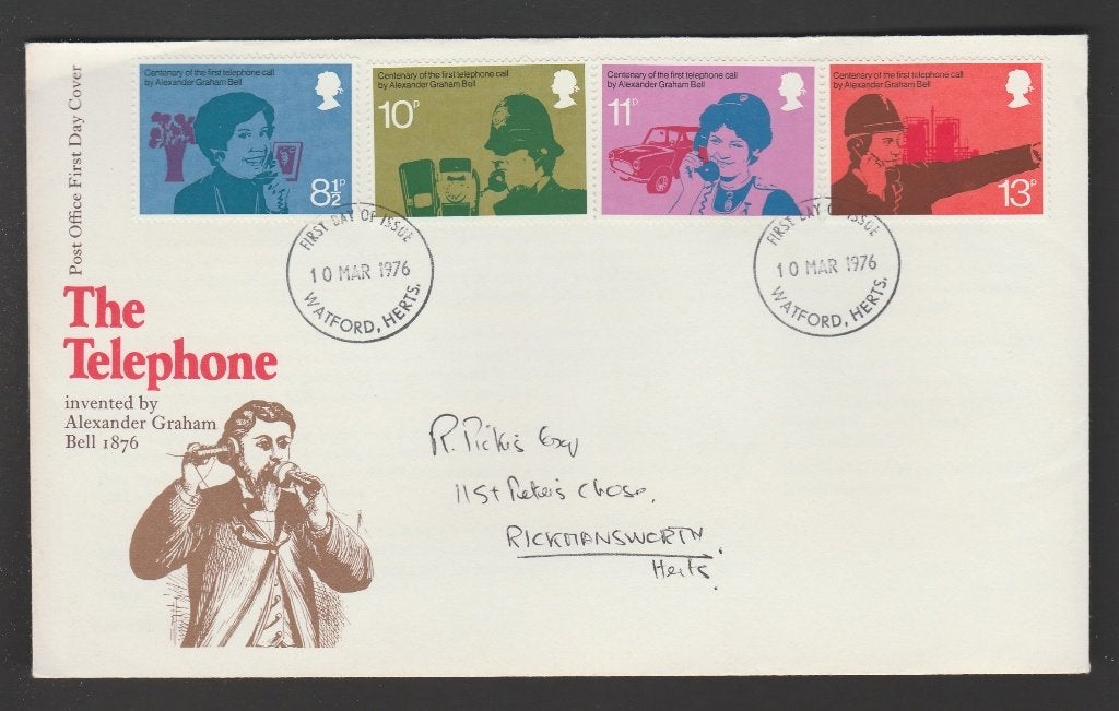 GB - FDC Michelnr 702-705 - 100 jaar telefoon, Bell, Verzenden, Gestempeld