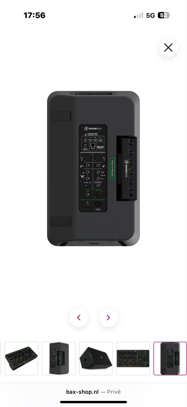 2x Mackie Showbox Mobiele PA Speakers + Tassen, Audio, Tv en Foto, Inclusief kabels, Zo goed als nieuw, Draagbare speaker, Ophalen