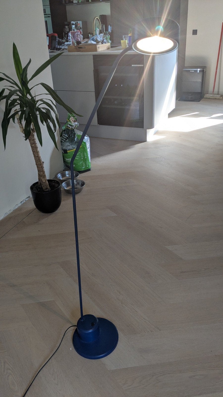 Stalamp blauw, Ophalen
