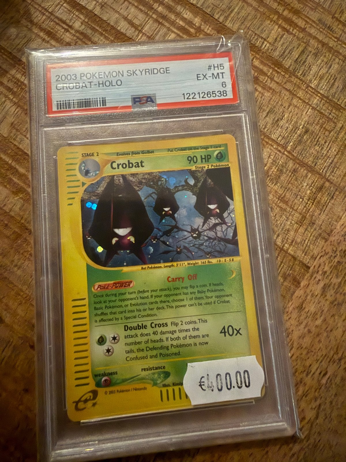2003 Pokémon Skyridge Crobat-Holo PSA 6 EX-MT, Ophalen of Verzenden, Gebruikt, Losse kaart, Foil