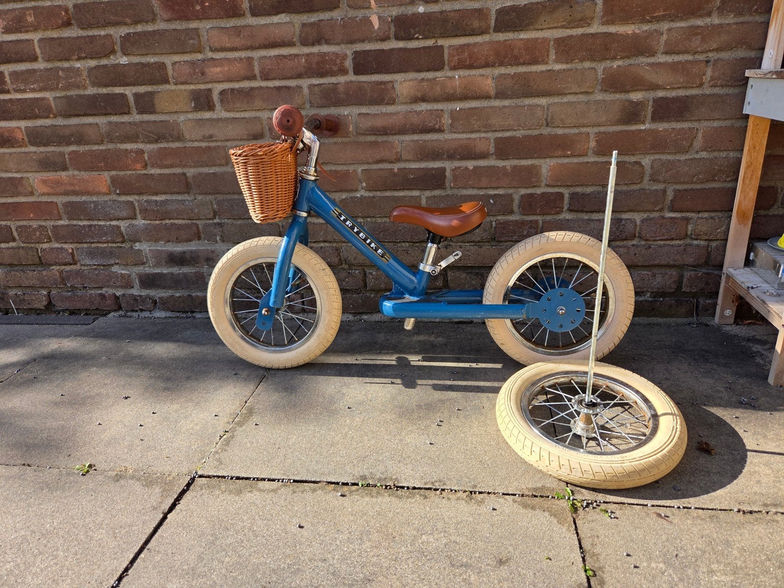Trybike loopfiets 2-in-1 blauw met mandje, Kinderen en Baby's, Ophalen, Gebruikt, Loopfiets