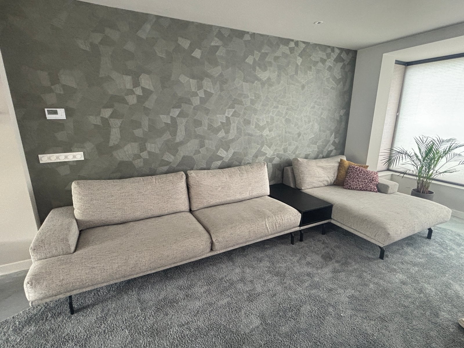 Luxe Eijerkamp Vincenzo Loungebank met Daybed en Sidetable, Huis en Inrichting, Ophalen, 100 tot 125 cm, Hoekbank, 300 cm of meer