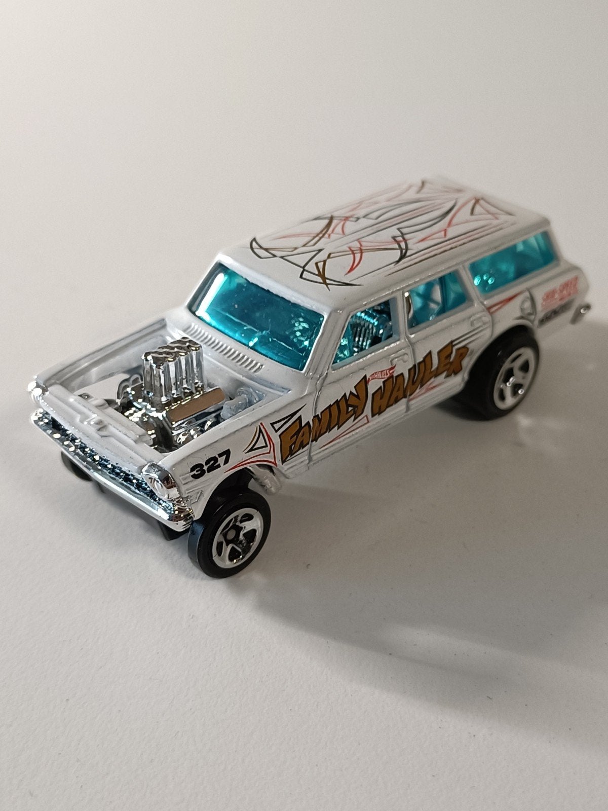 Hot Wheels Chevy Nova gasser - Wit met vlammen, Ophalen of Verzenden, Zo goed als nieuw