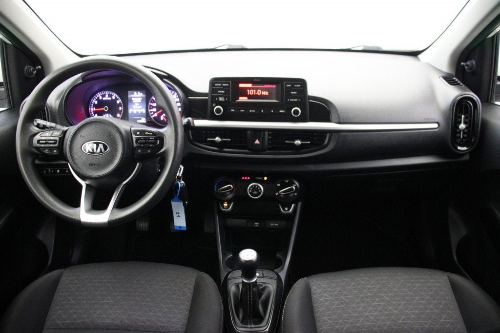 Kia PICANTO 1.0 DPI ComfortLine 5 Deurs - Airco, Cruise, Auto's, Gebruikt, Euro 6, Met garantie (alle), Wit