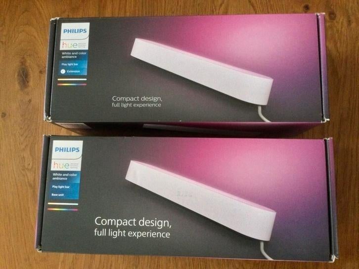 Philips Hue Play Lichtbalk Wit, basis+uitbreiding  - Nieuw, Huis en Inrichting, Lampen | Losse lampen, Nieuw, Led-lamp, Minder dan 30 watt