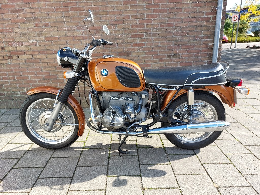 Te koop fraaie BMW  R 75/5   b.j.  1973, Motoren, 750 cc, Cardan-aandrijving, 2 cilinders, Motorrijbewijs A