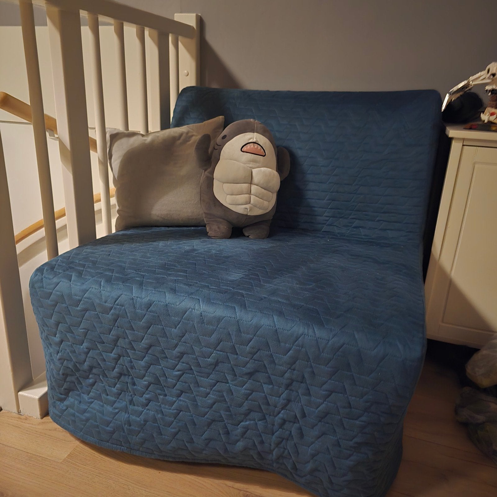 IKEA Opklapbed Stoel - Zelden Gebruikt, Ophalen, Eenpersoons, Blauw, Zo goed als nieuw