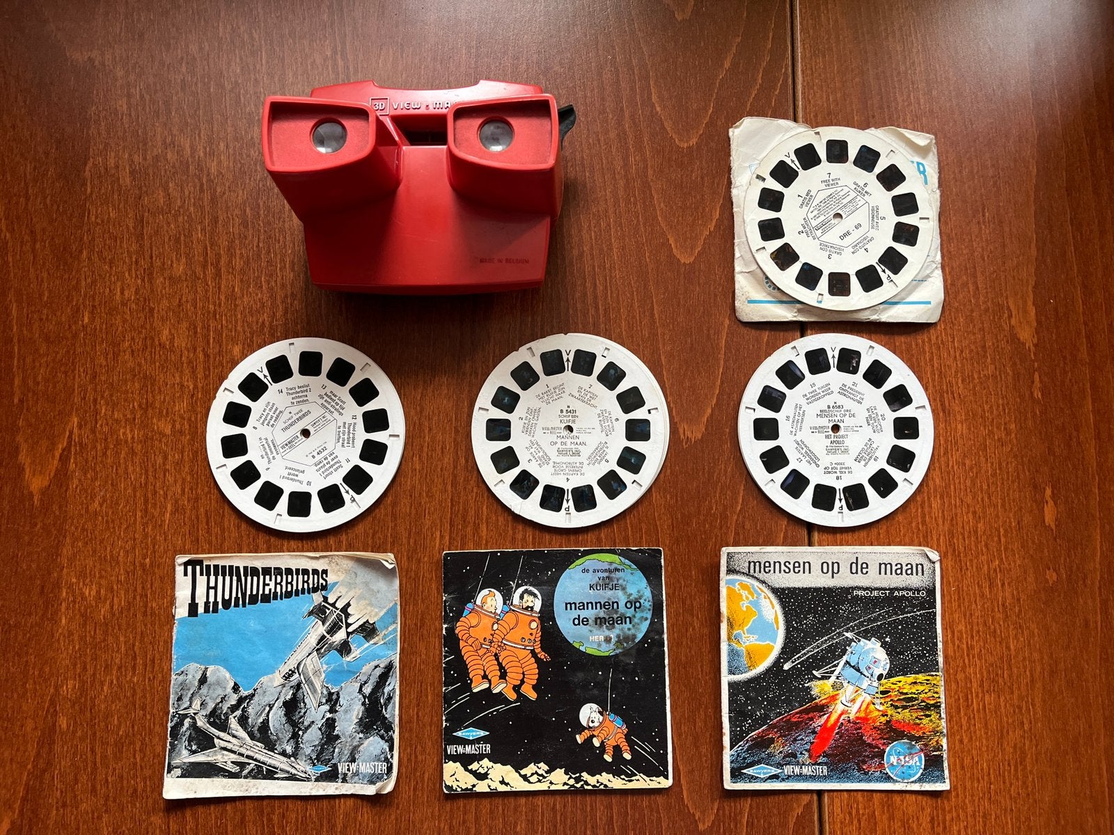 Vintage 3D View-Master met schijven en boekjes, Ophalen, Gebruikt