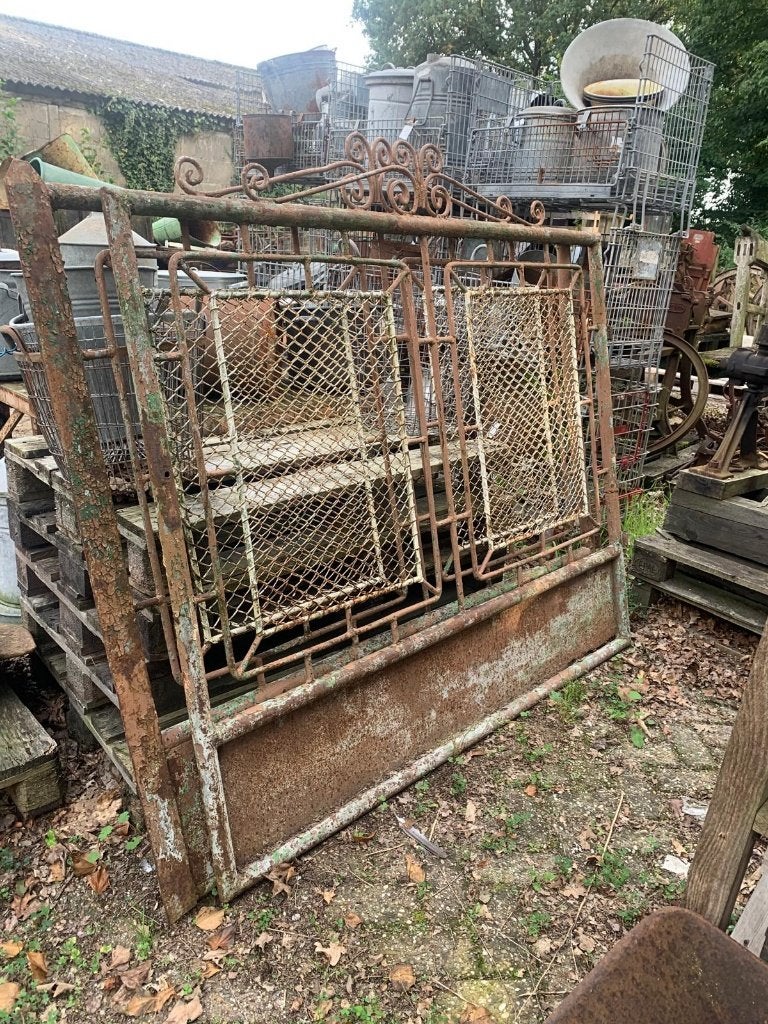 Antiek ijzeren hekwerk met gaaspanelen - 2 stuks, Ophalen, Met poort, Gebruikt, BarrelAtelier