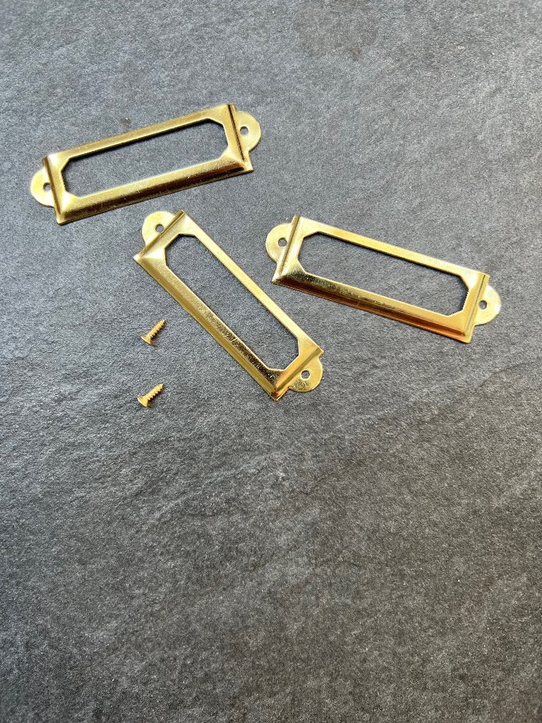 Etikethouder etiketgreep etiket strip houder goud, Verburgt Vintage, Nieuw, Ophalen of Verzenden, https://verburgtvintage.nl/#contact