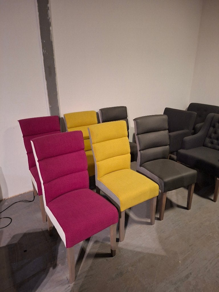 Showroomset van 6 stuks nu voor €150,-, Ophalen, Nieuw, Stof, Vijf, Zes of meer stoelen