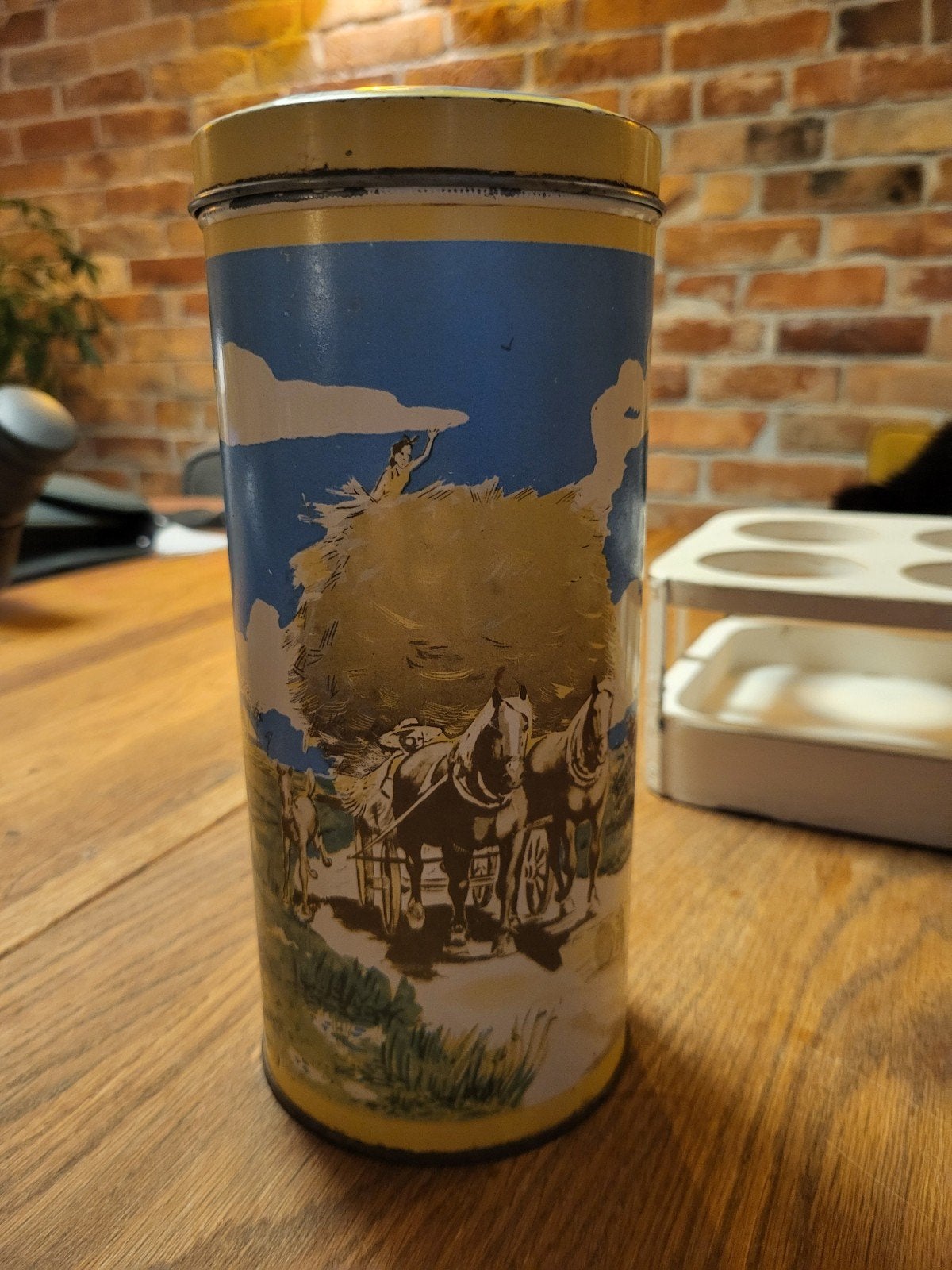 beschuitbus Hallum Van der Meulen beschuit, Ophalen of Verzenden, Gebruikt, Beschuit