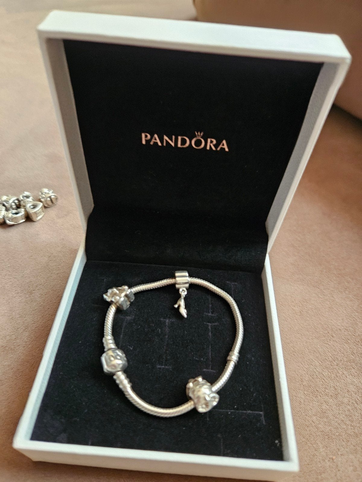 Originele Pandora armband met bedels, Ophalen of Verzenden, Zo goed als nieuw, Zilver, Zilver