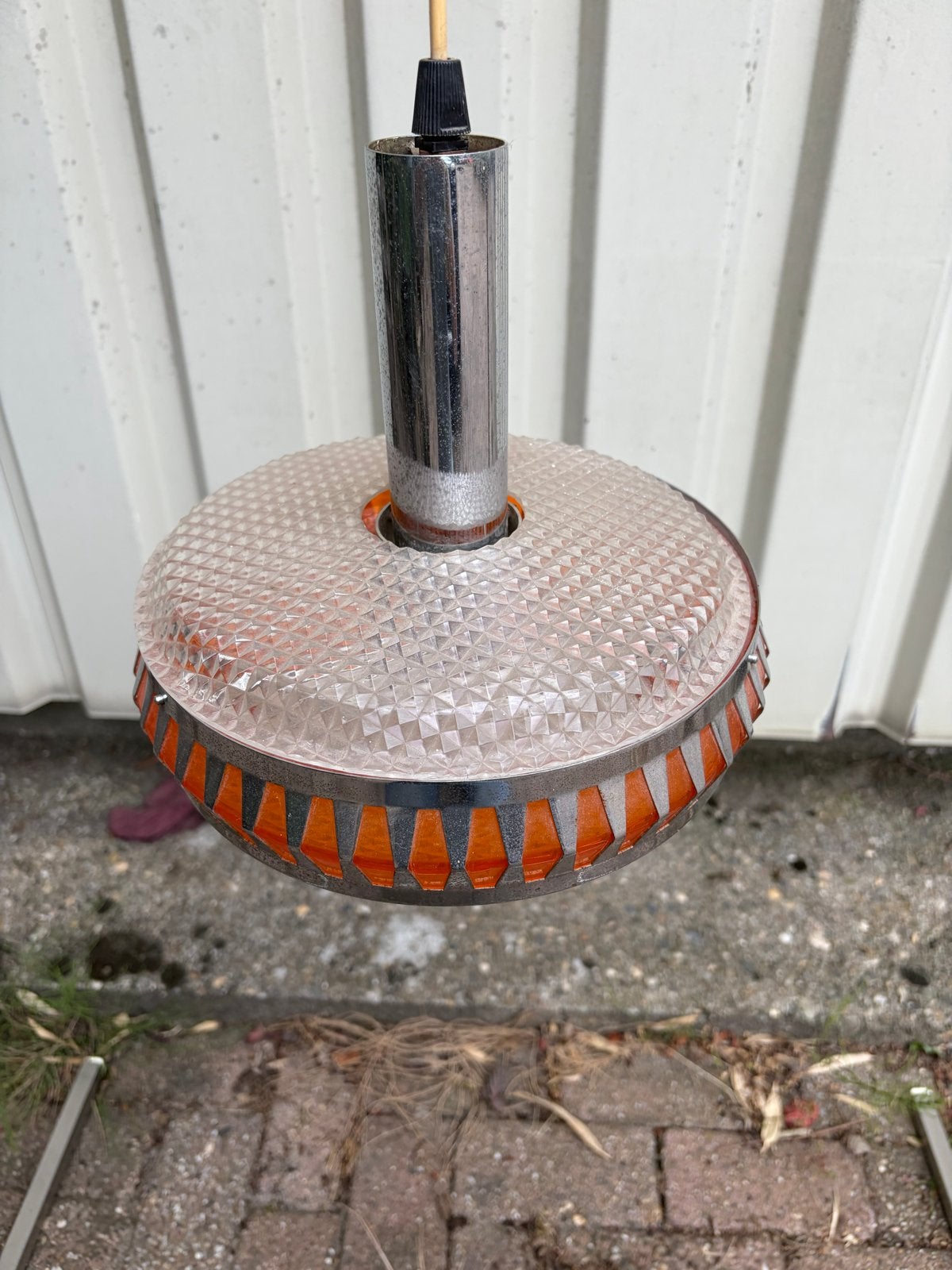 Space Age Vintage Hanglamp - Oranje en Chroom, Ophalen