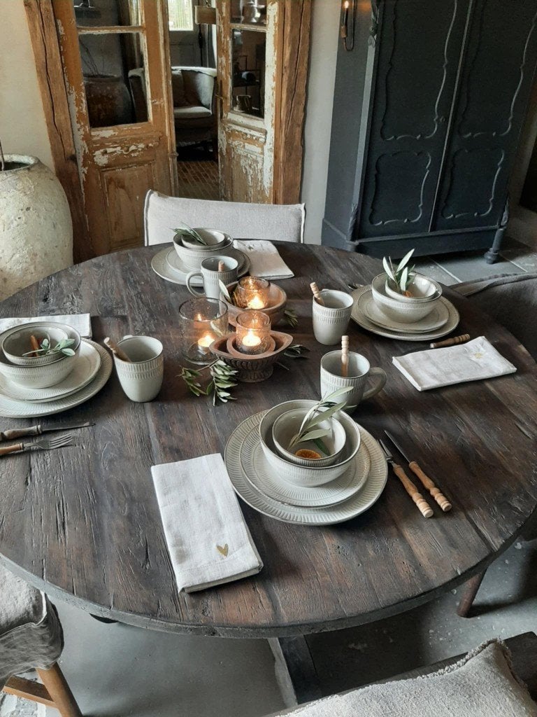 Luksa old farm ronde eettafel, Rond, Nieuw, Ophalen of Verzenden, 100 tot 150 cm