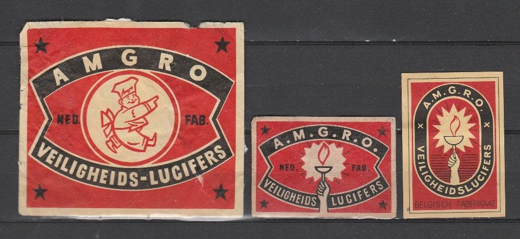 Lucifermerken, AMGRO  (109), Verzamelen, Verzenden, Gebruikt, Luciferdoosjes of -merken